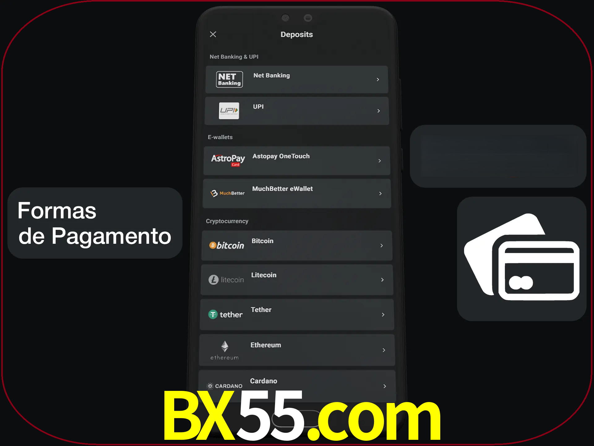 Escolha a forma de pagamento de sua preferência.